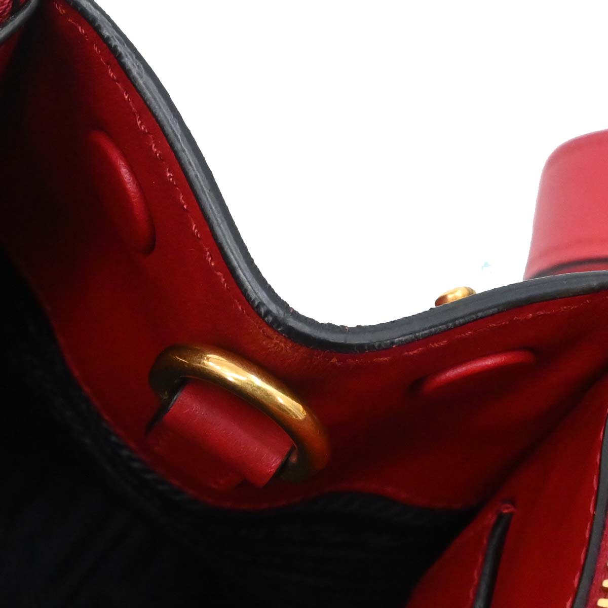 Prada Red Leather Paradigm 2way Shoulder Tote Handbag