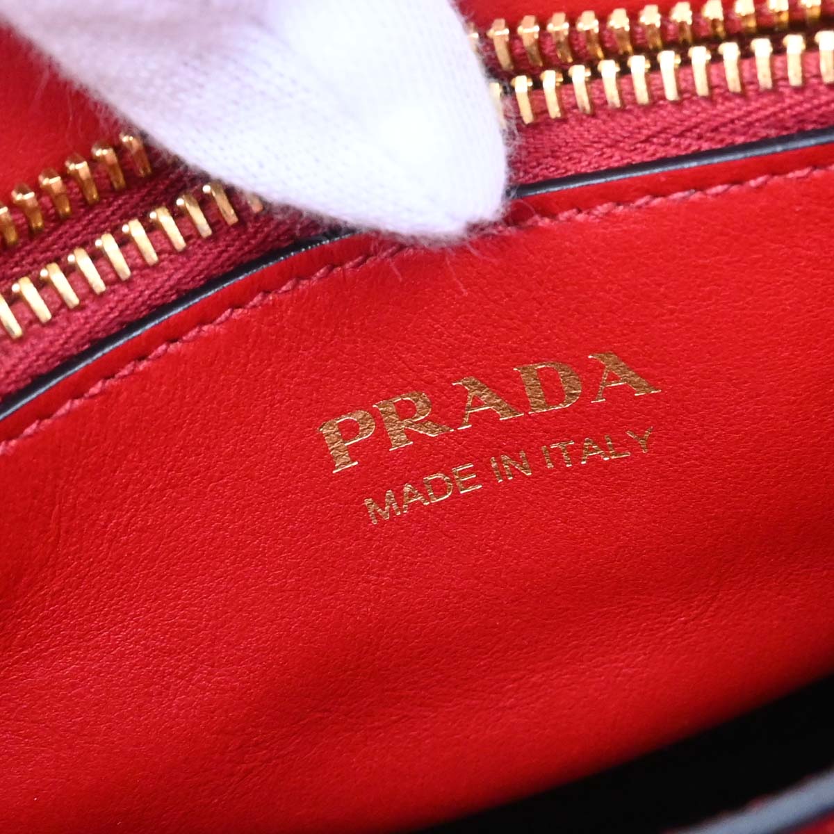 Prada Red Leather Paradigm 2way Shoulder Tote Handbag