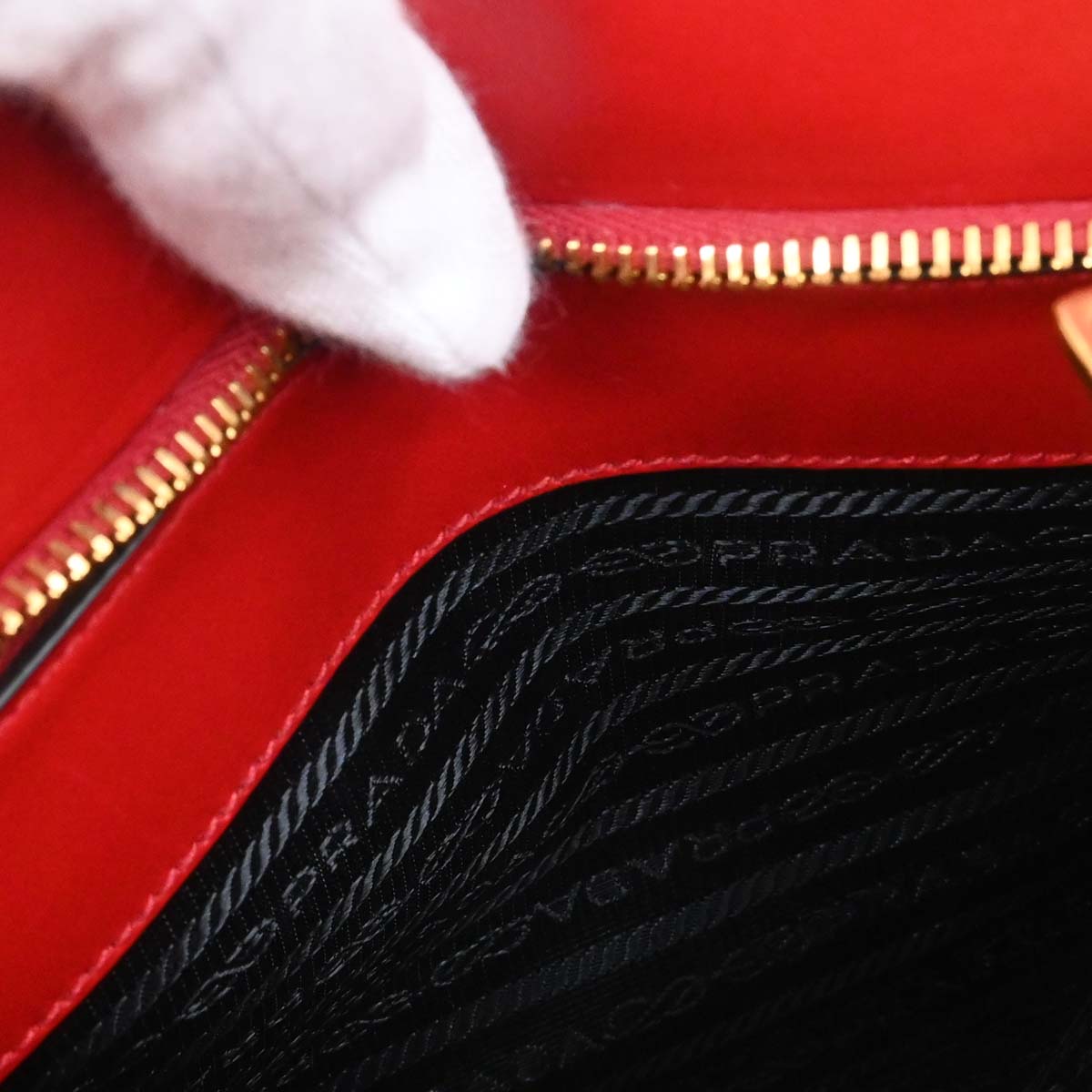 Prada Red Leather Paradigm 2way Shoulder Tote Handbag