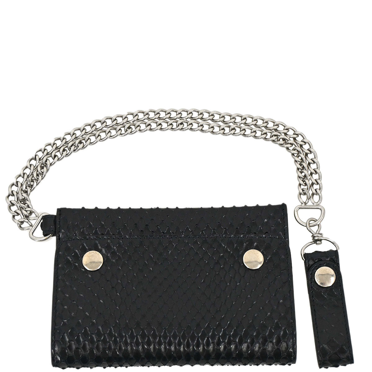 Celine Black Python Wallet with Chain