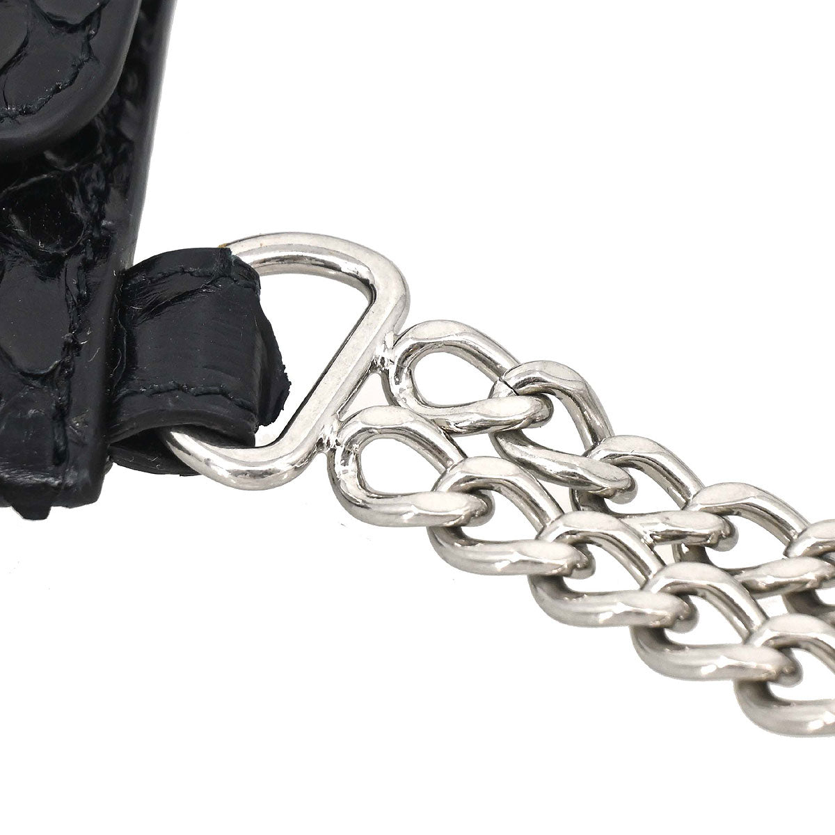 Celine Black Python Wallet with Chain