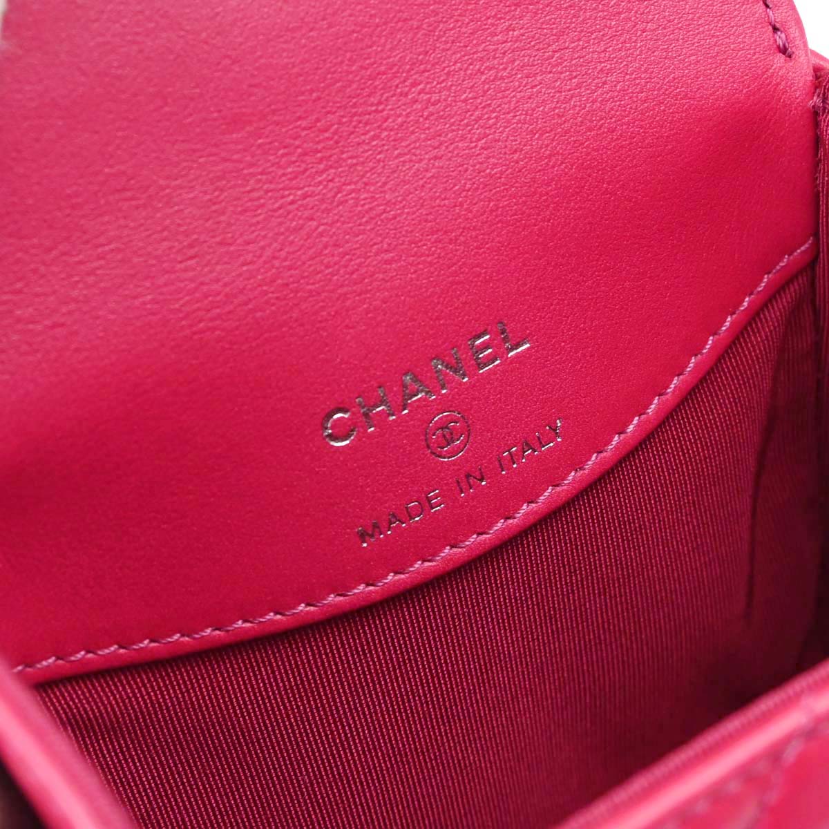 Chanel Pink Lambskin Vanity Shoulder Bag