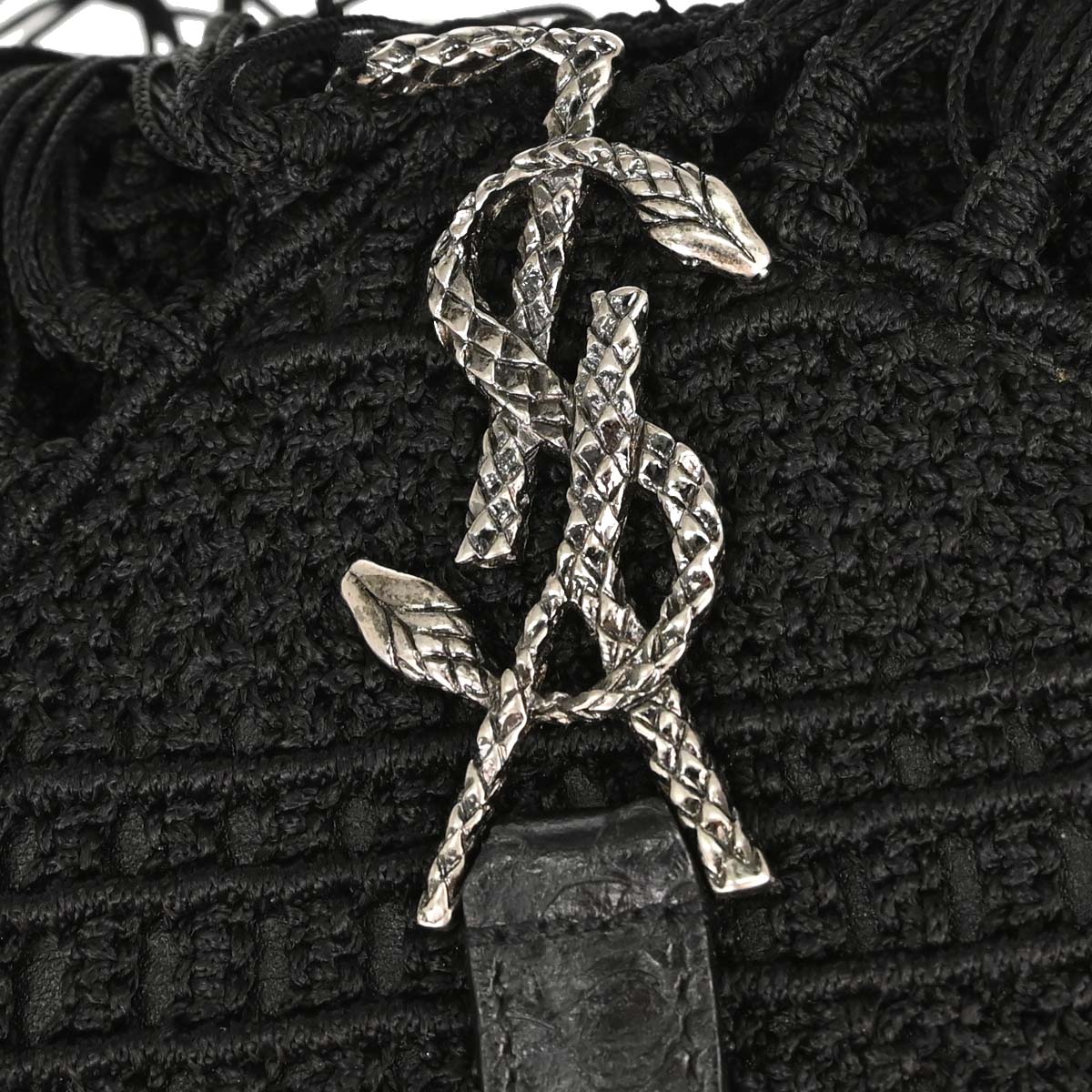 Saint Laurent Black Baby Crochet Chain Shoulder Bag