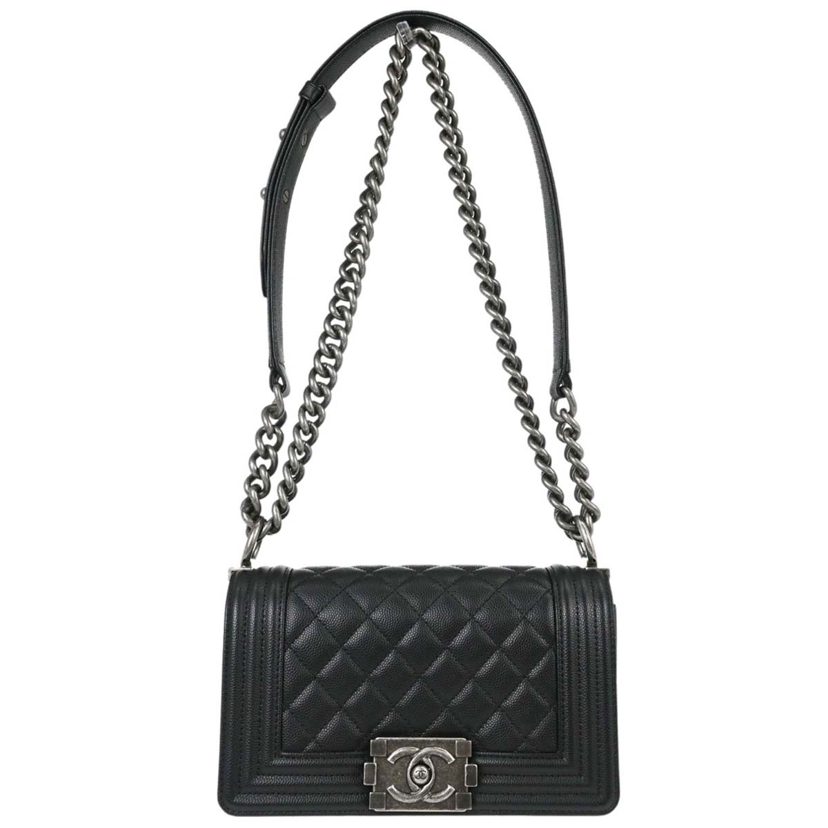 Boy Chanel Black Caviar Skin Small Chain Shoulder Bag