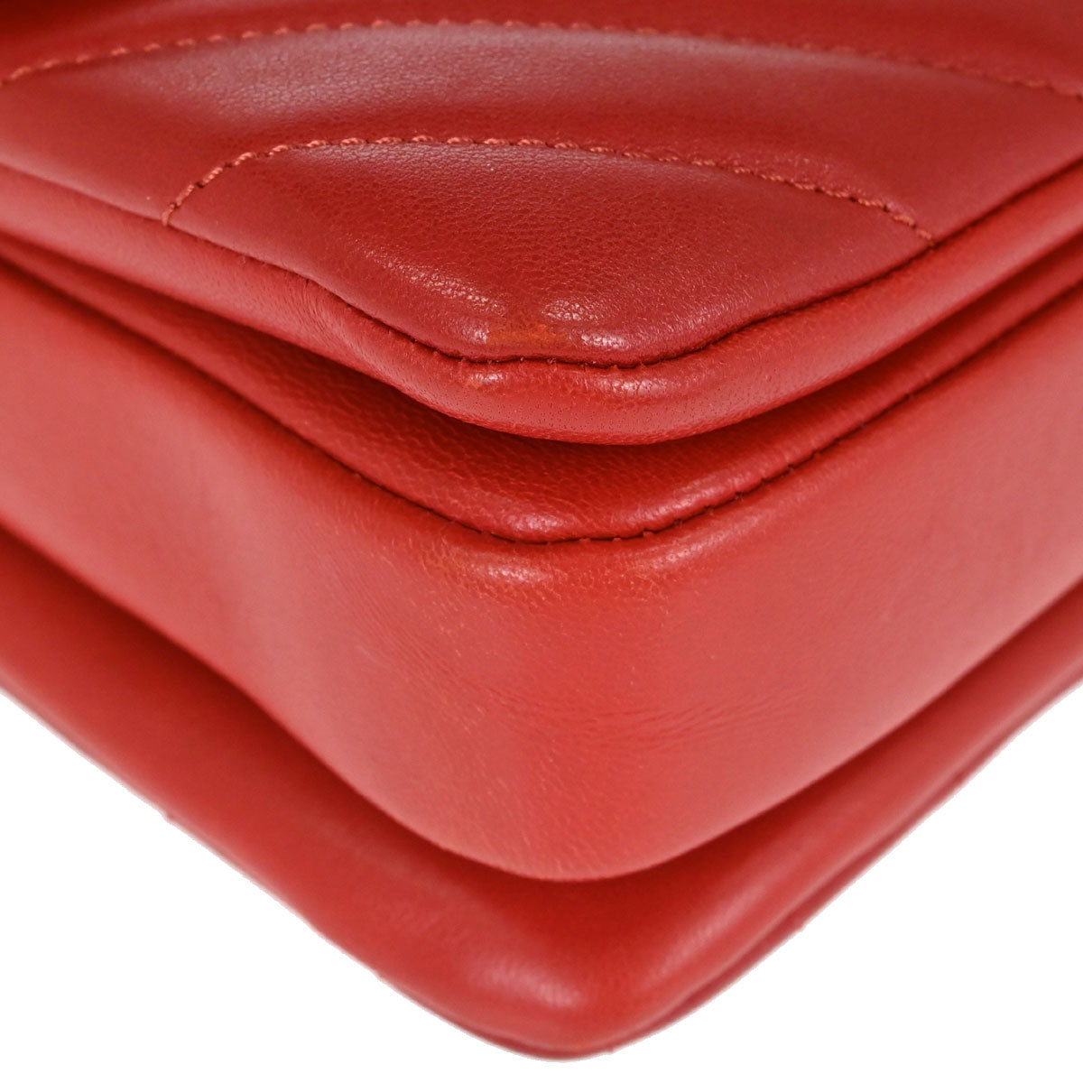 Chanel 2019 Red Lambskin Trendy CC Chevron Top Handle 2way Shoulder Handbag