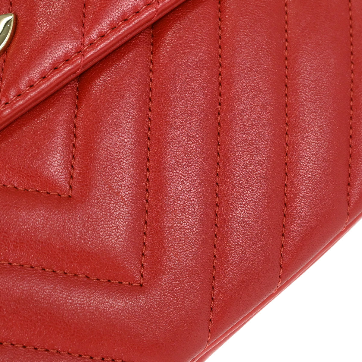 Chanel 2019 Red Lambskin Trendy CC Chevron Top Handle 2way Shoulder Handbag