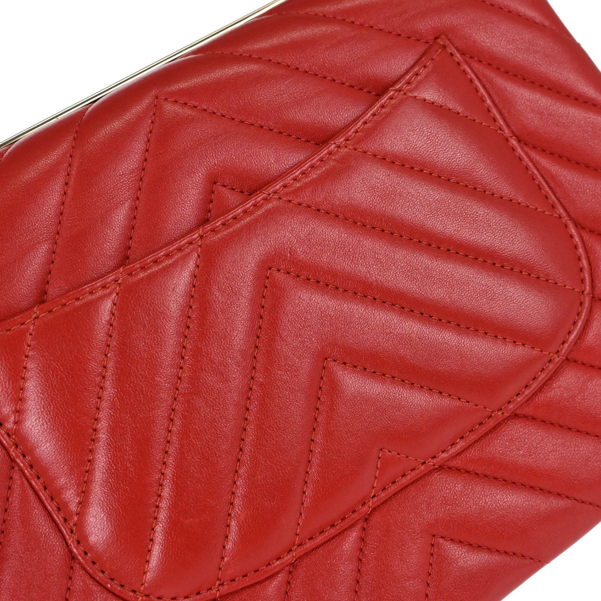 Chanel 2019 Red Lambskin Trendy CC Chevron Top Handle 2way Shoulder Handbag