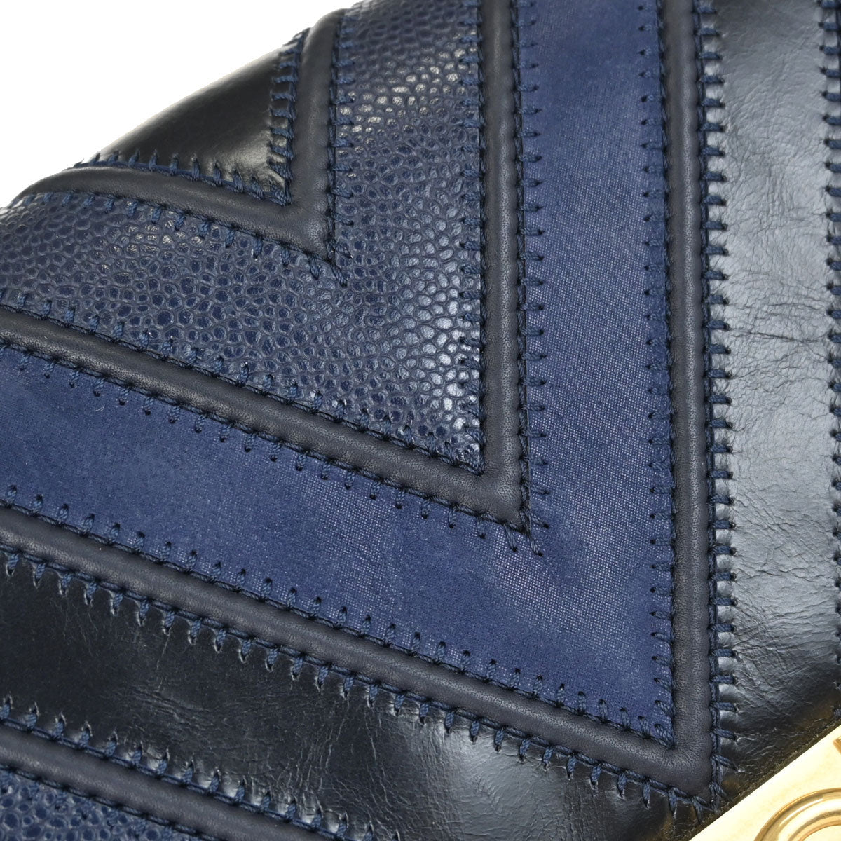 Boy Chanel 2016-2017 Black Navy Calfskin Medium Chain Shoulder Bag