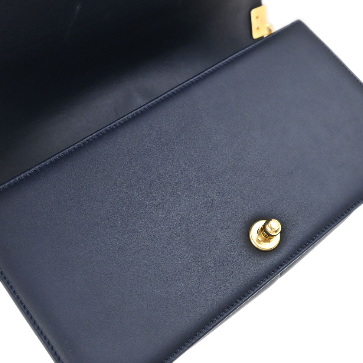 Boy Chanel 2016-2017 Black Navy Calfskin Medium Chain Shoulder Bag