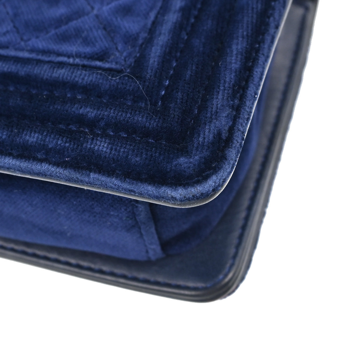 Boy Chanel 2012-2013 Navy Velvet Small Chain Shoulder Bag