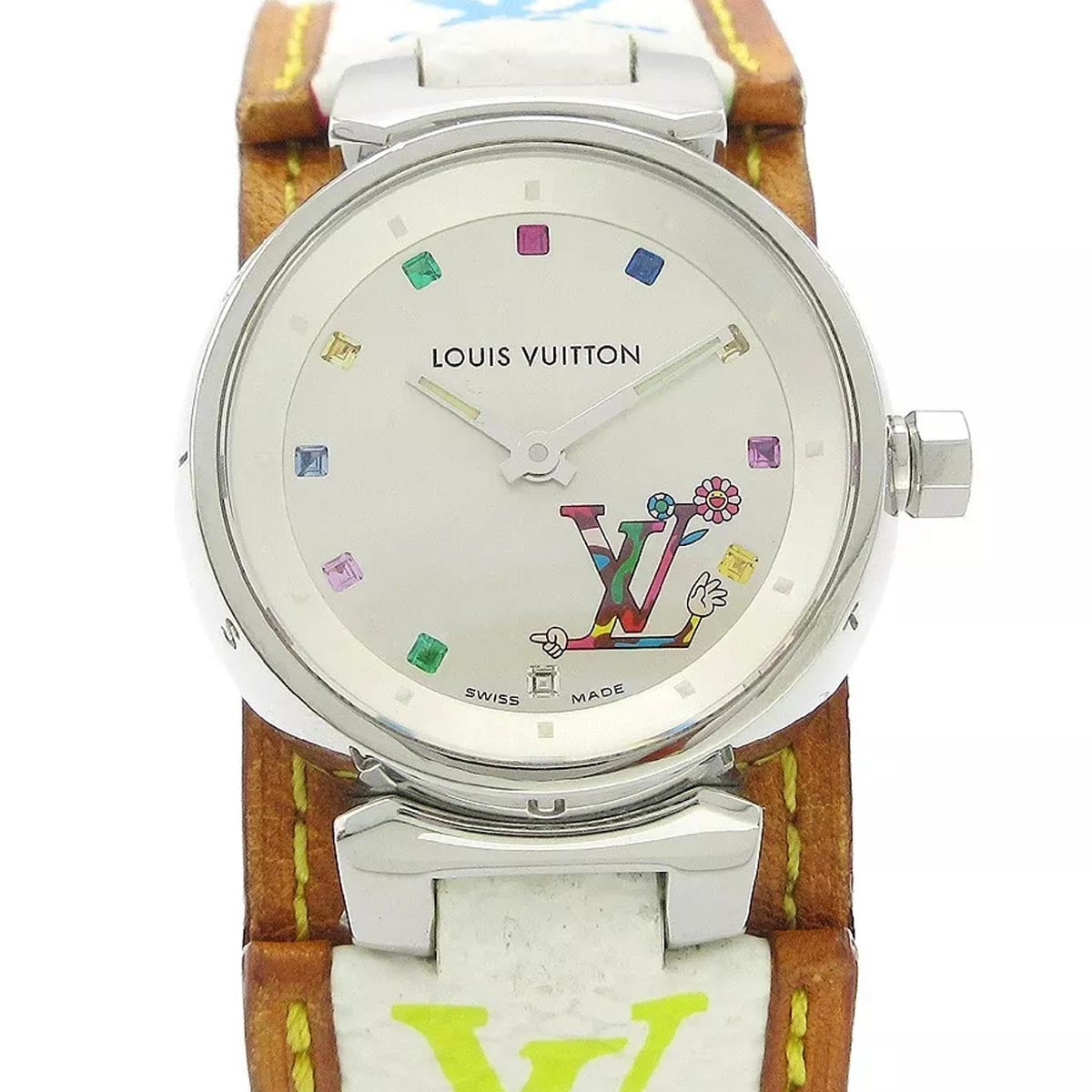 Louis Vuitton Takashi Murakami Tambour Watch Monogram Multicolore White Louis Vuitton × Takashi Murakami Tambour Love Monogram Ref  main image 3