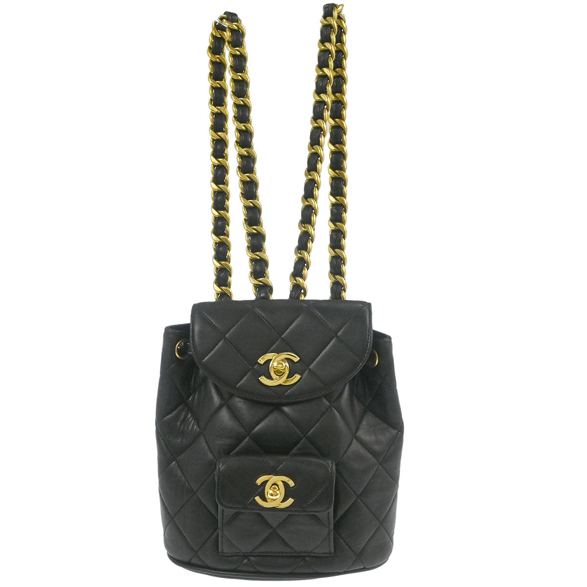 Chanel Black Lambskin Duma Backpack Small