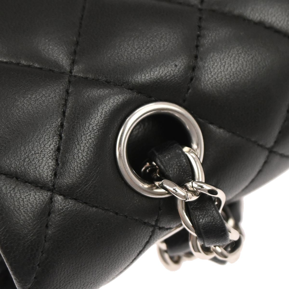 Chanel 2013-2014 Black Lambskin Medium Classic Double Flap Shoulder Bag