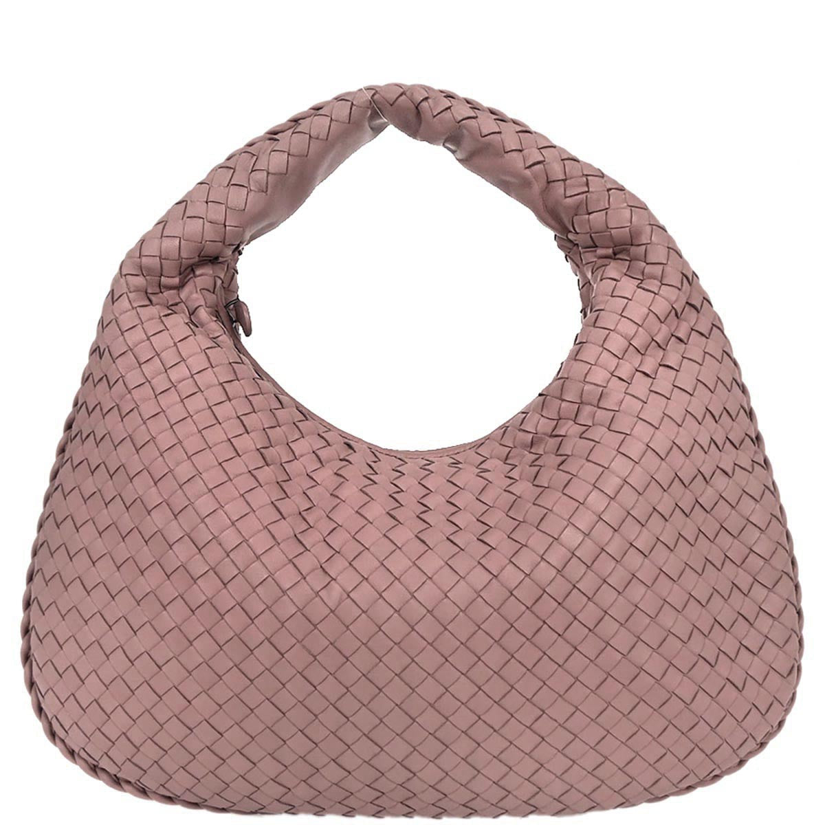 Bottega Veneta Pink Lambskin Intrecciato Hobo Bag