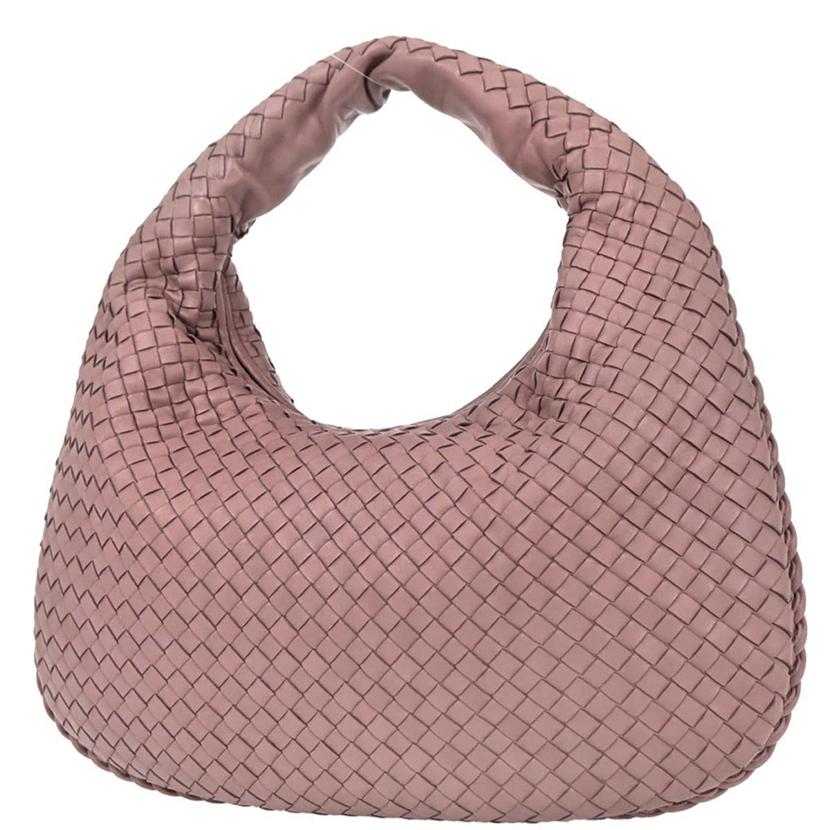 Bottega Veneta Pink Lambskin Intrecciato Hobo Bag