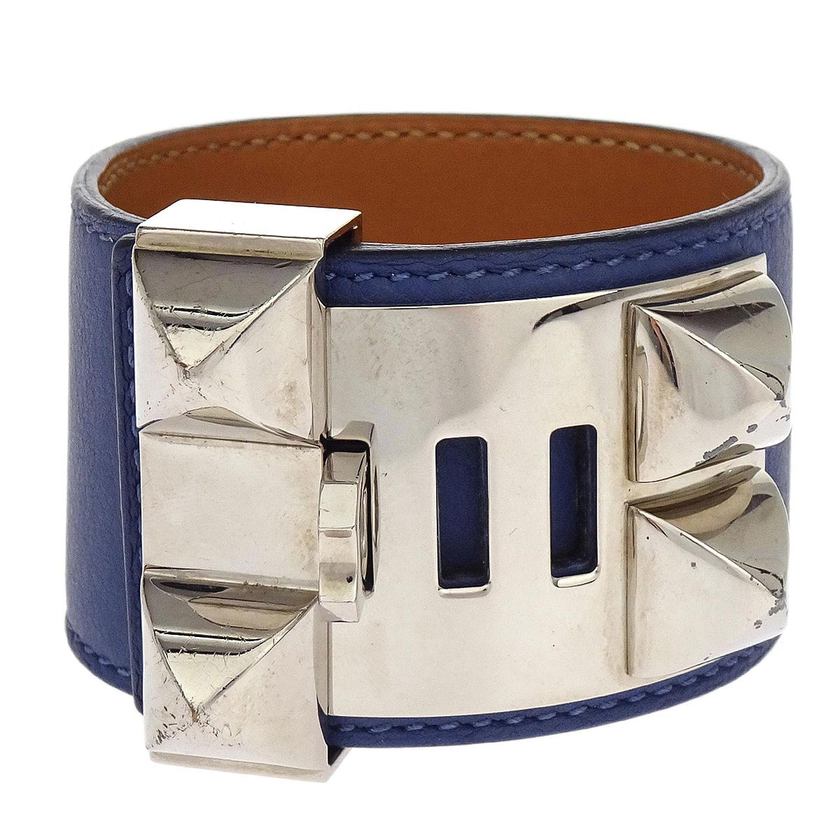 Hermes Blue Encre Swift Collier De Chien Bangle