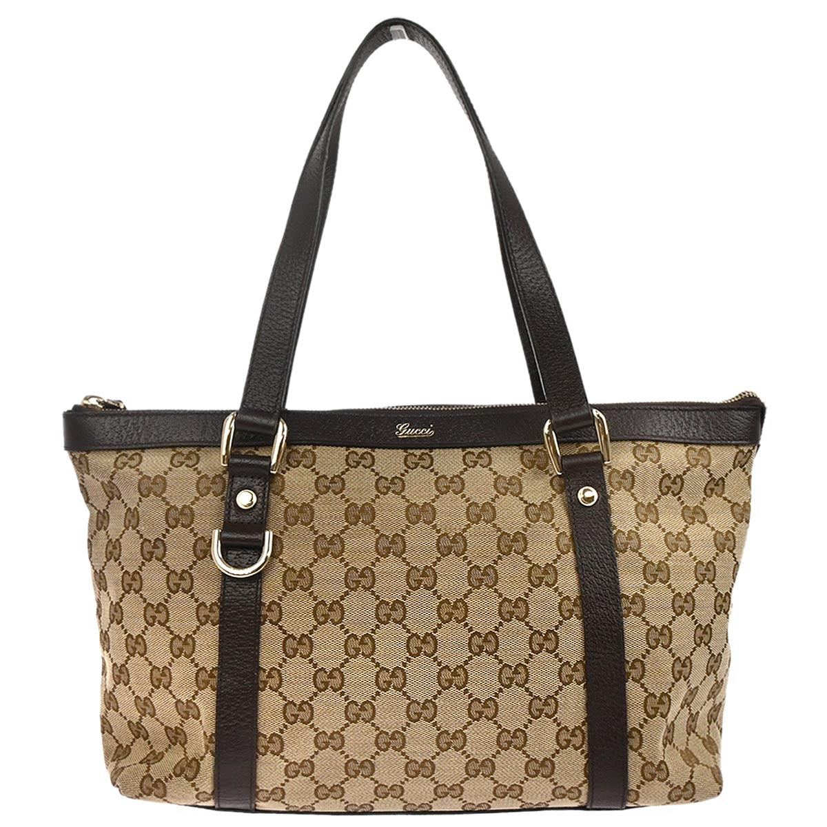 Gucci Beige Canvas GG Tote Handbag