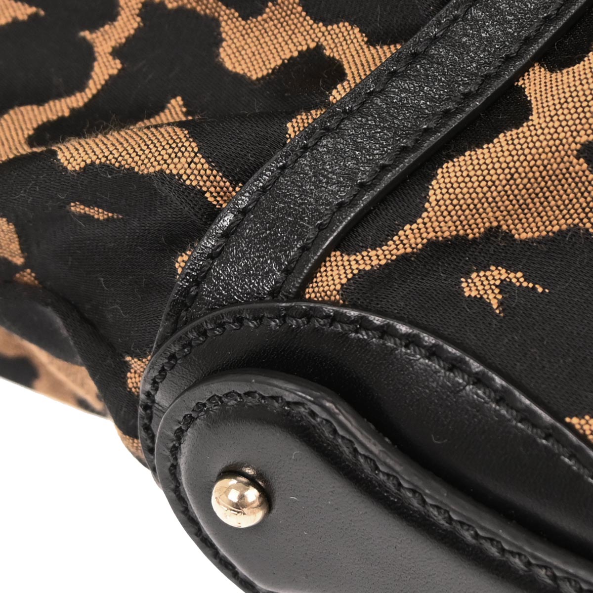 Fendi Black Brown Leopard Print Handbag