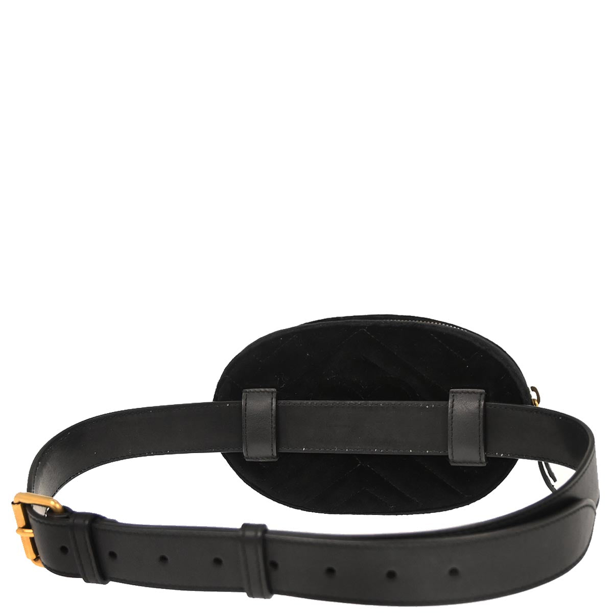 Gucci Black Velvet GG Marmont Belt Bum Bag