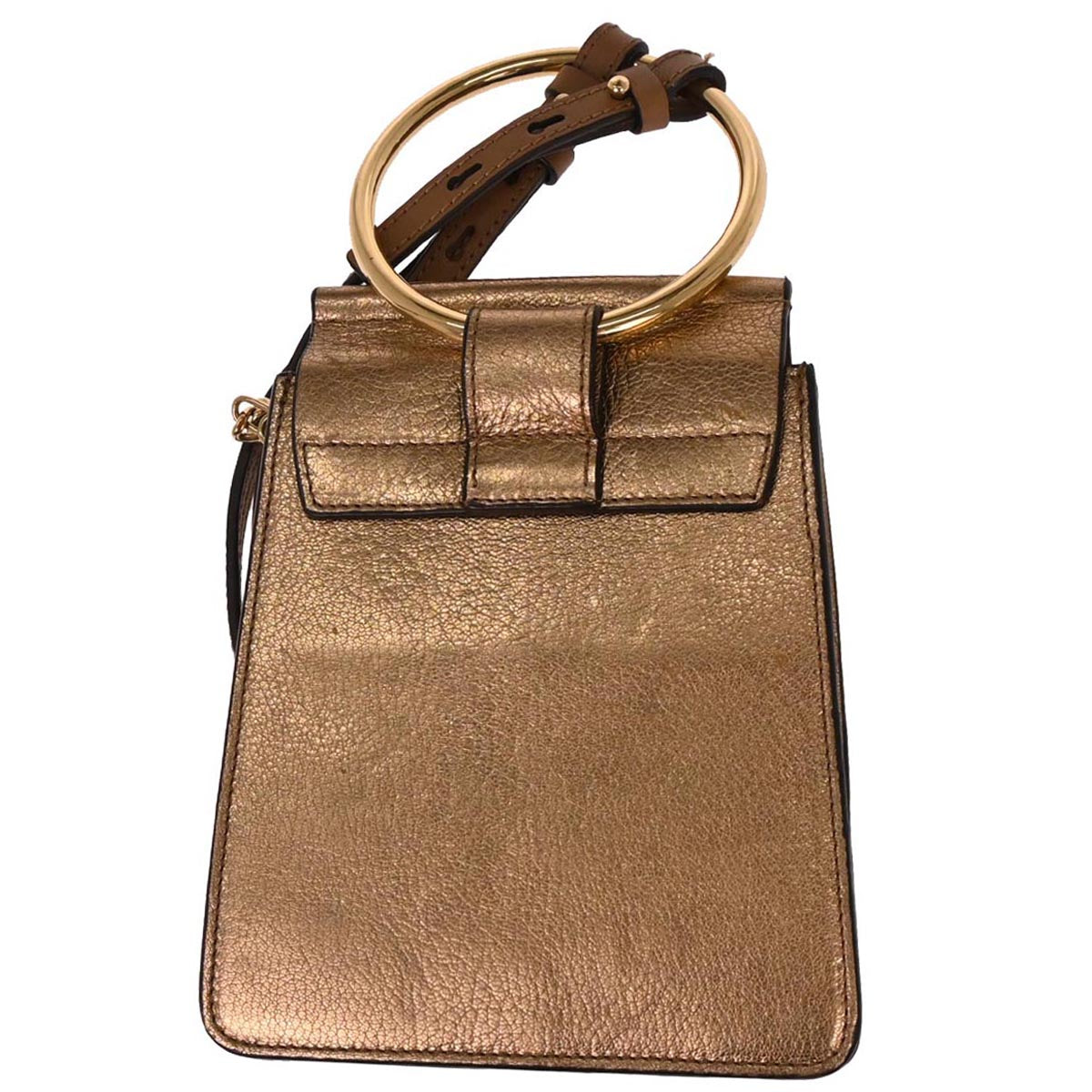 Chloe Gold Leather Faye Bracelet Shoulder Bag