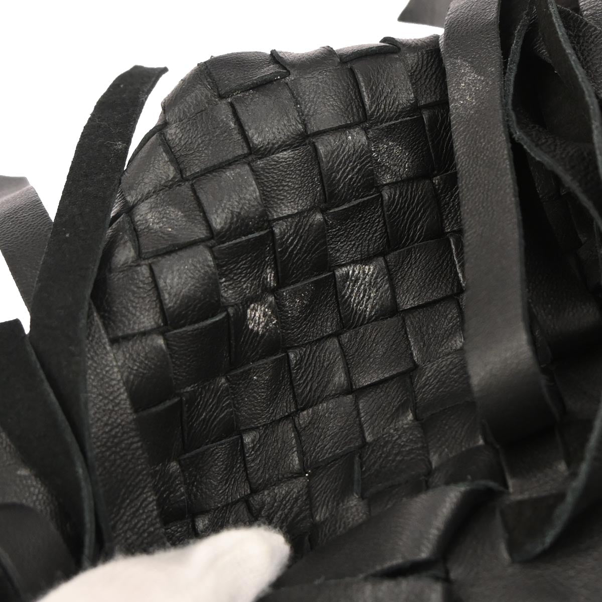 Bottega Veneta Black Intrecciato Fringe Tote Bag