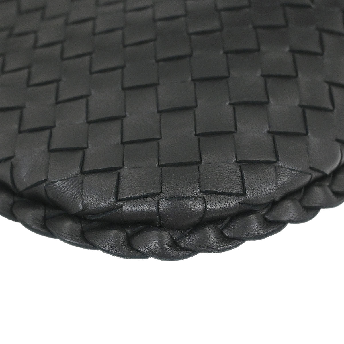Bottega Veneta Black Lambskin Intrecciato Hobo Handbag