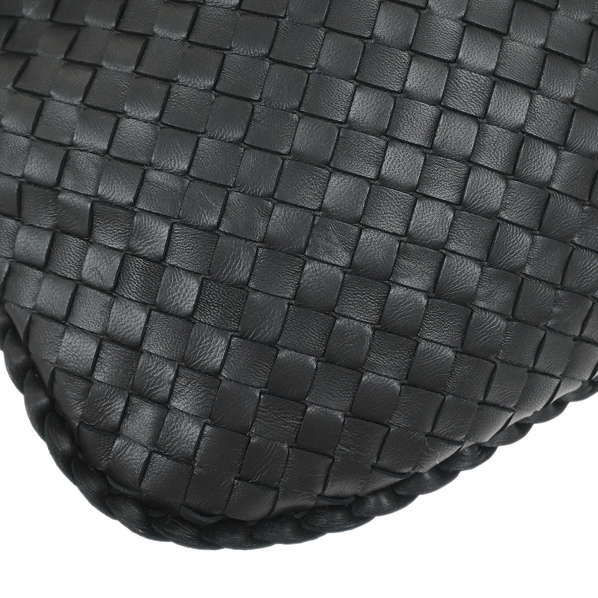 Bottega Veneta Black Lambskin Intrecciato Hobo Handbag