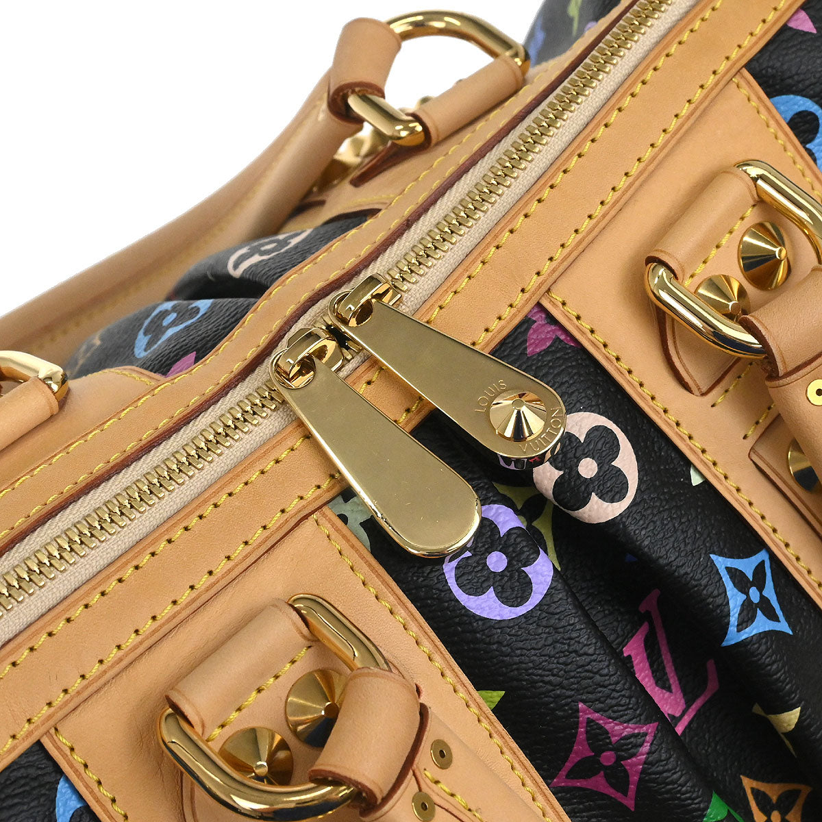 Louis Vuitton Black Multicolor Courtney MM Shoulder Handbag M45642