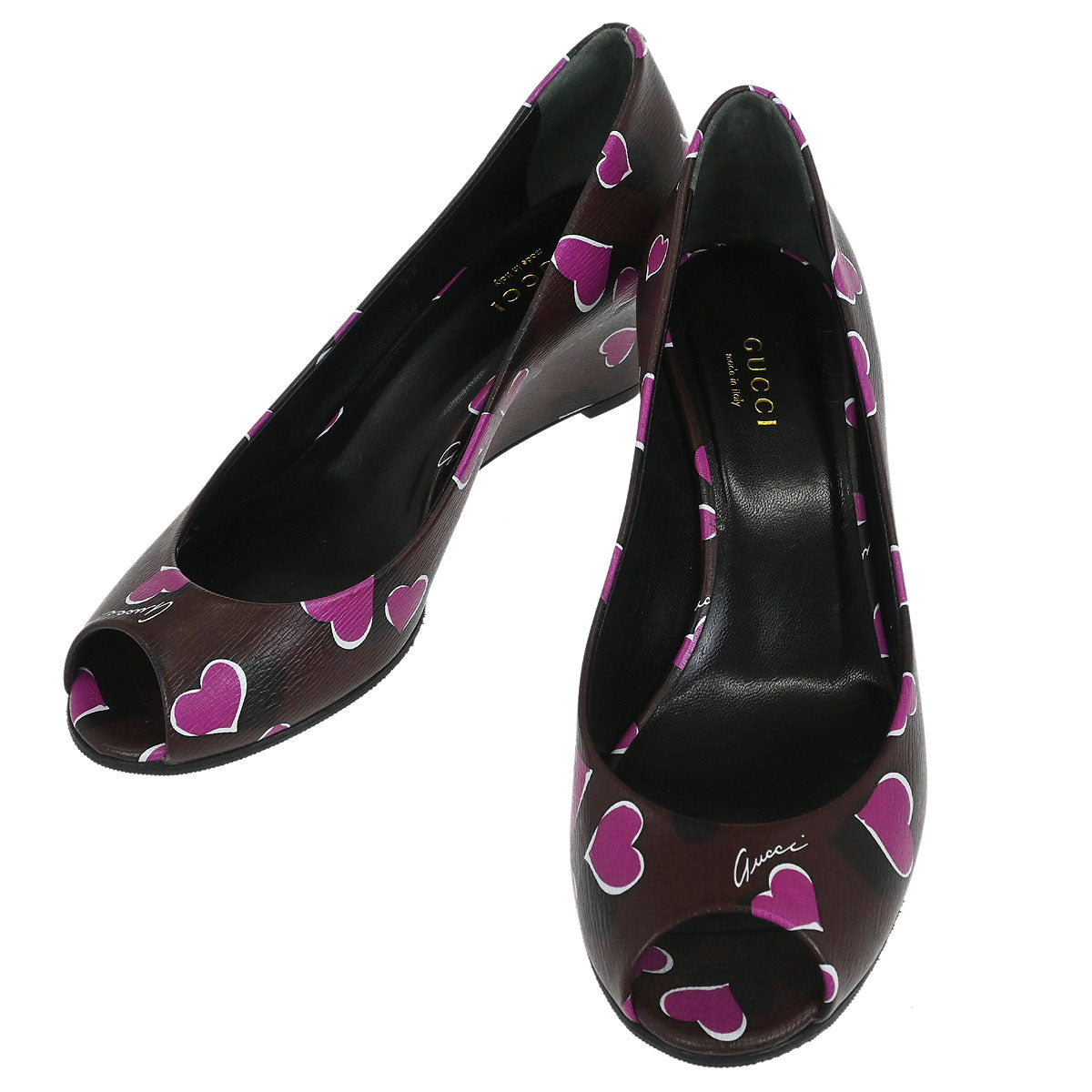 Gucci * Bordeaux Open Toe Pumps Shoes #36