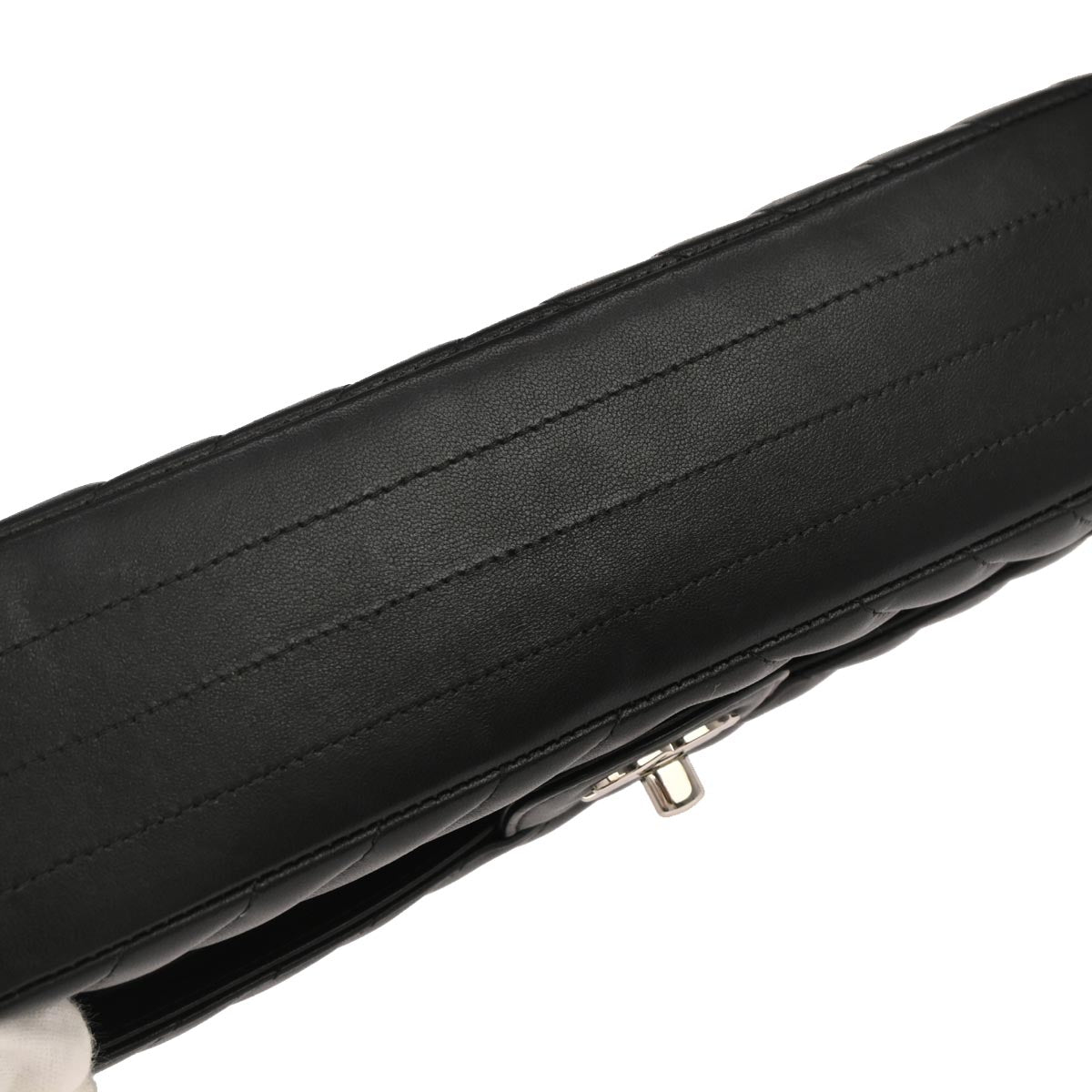 Chanel 2017-2018 Black Lambskin Chevron Medium Classic Double Flap Shoulder Bag