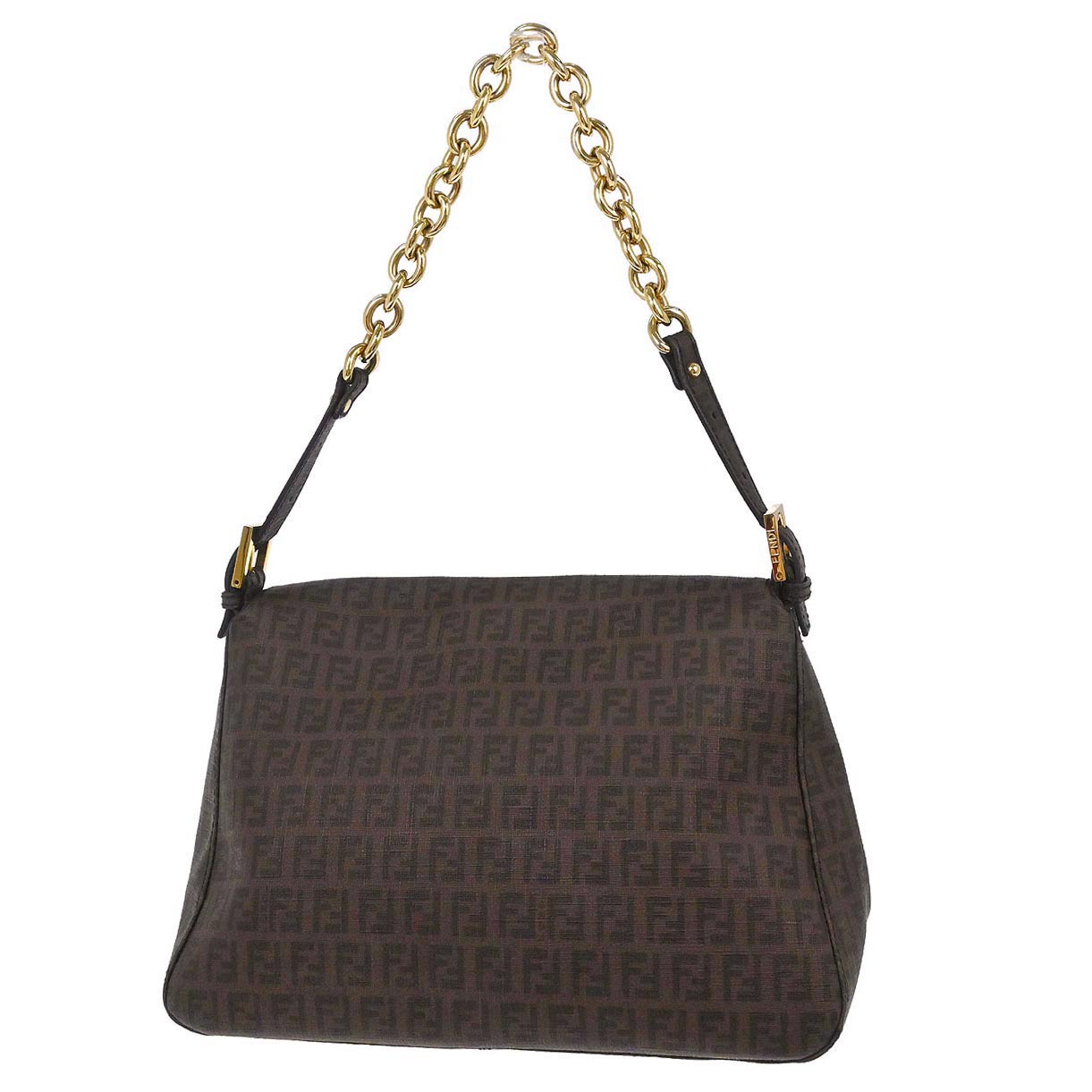 Fendi Brown PVC Zucchino Mamma Baguette Handbag