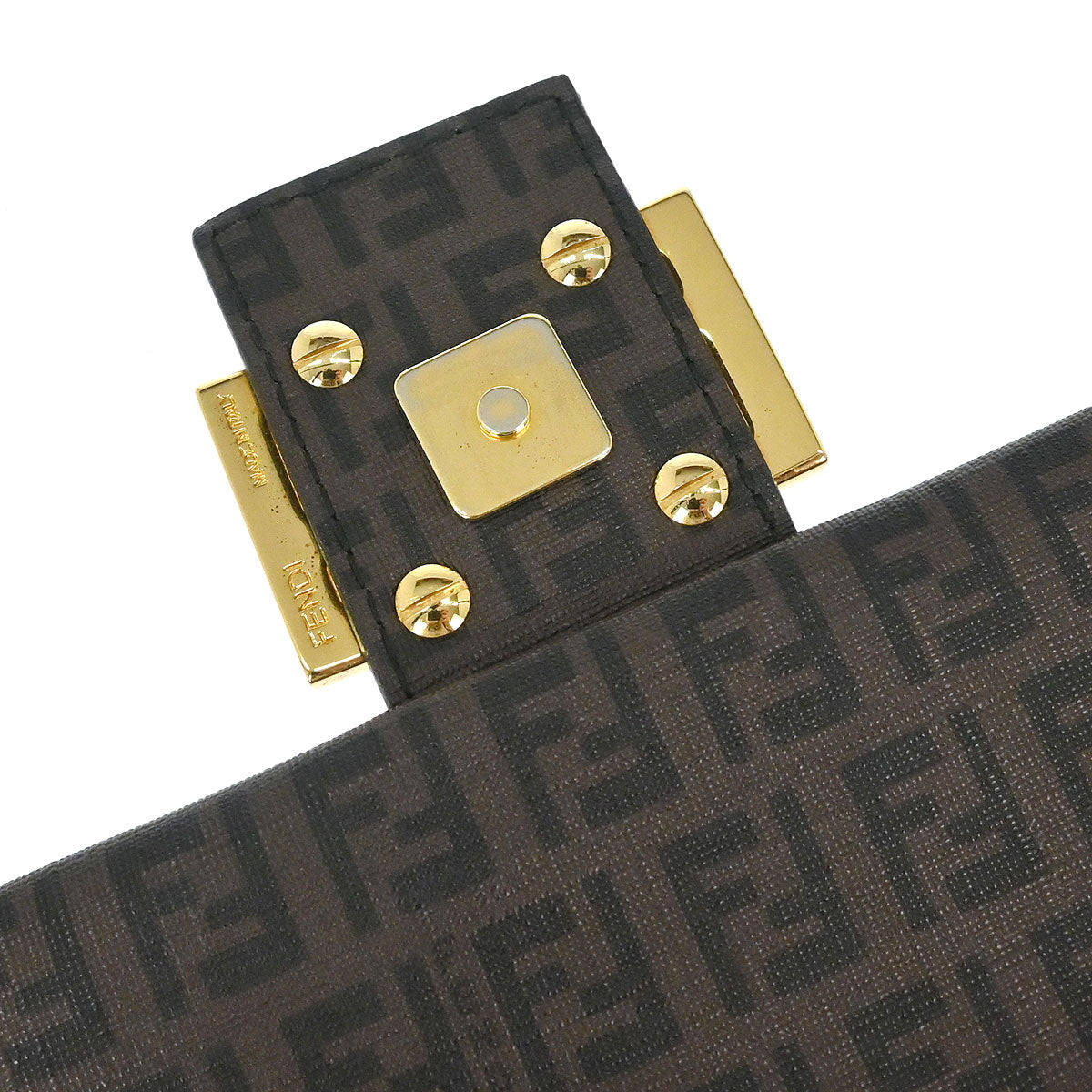 Fendi Brown PVC Zucchino Mamma Baguette Handbag