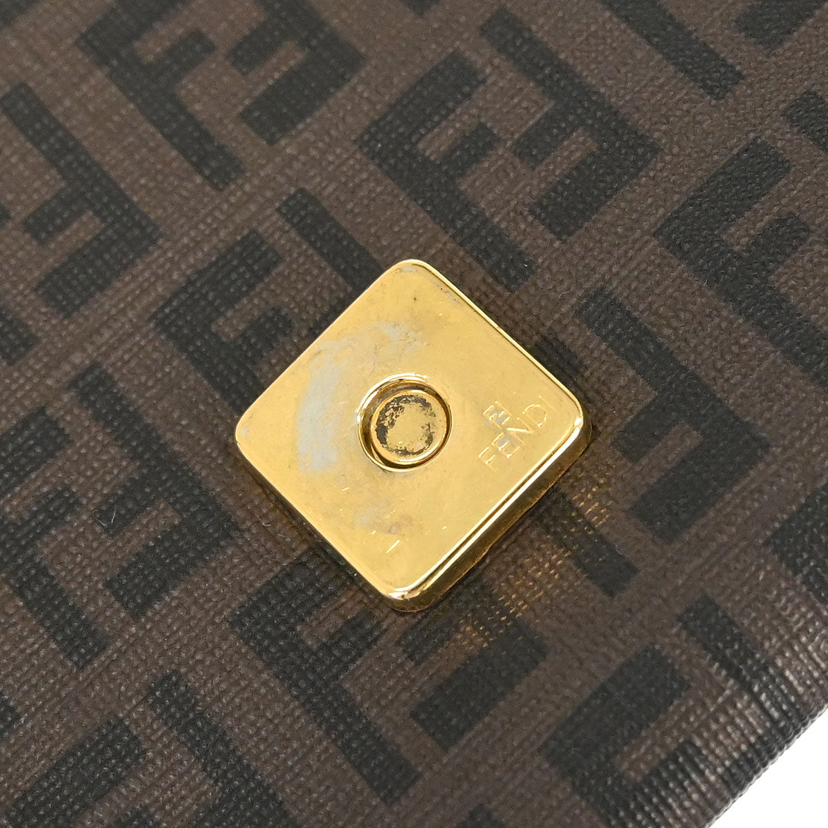 Fendi Brown PVC Zucchino Mamma Baguette Handbag