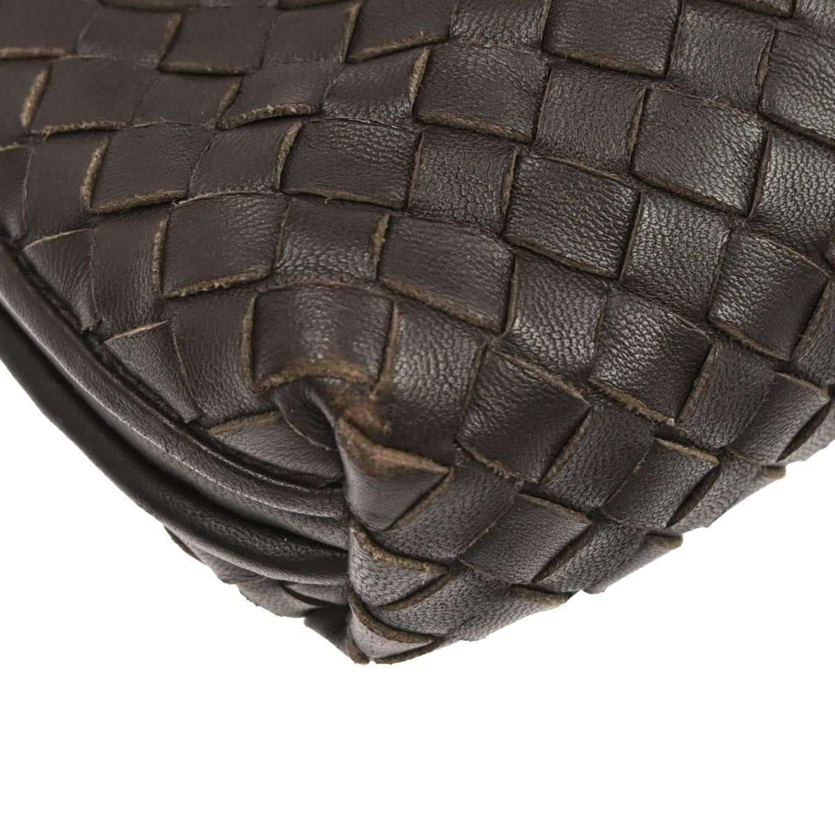 Bottega Veneta Brown Lambskin Intrecciato Shoulder Bag