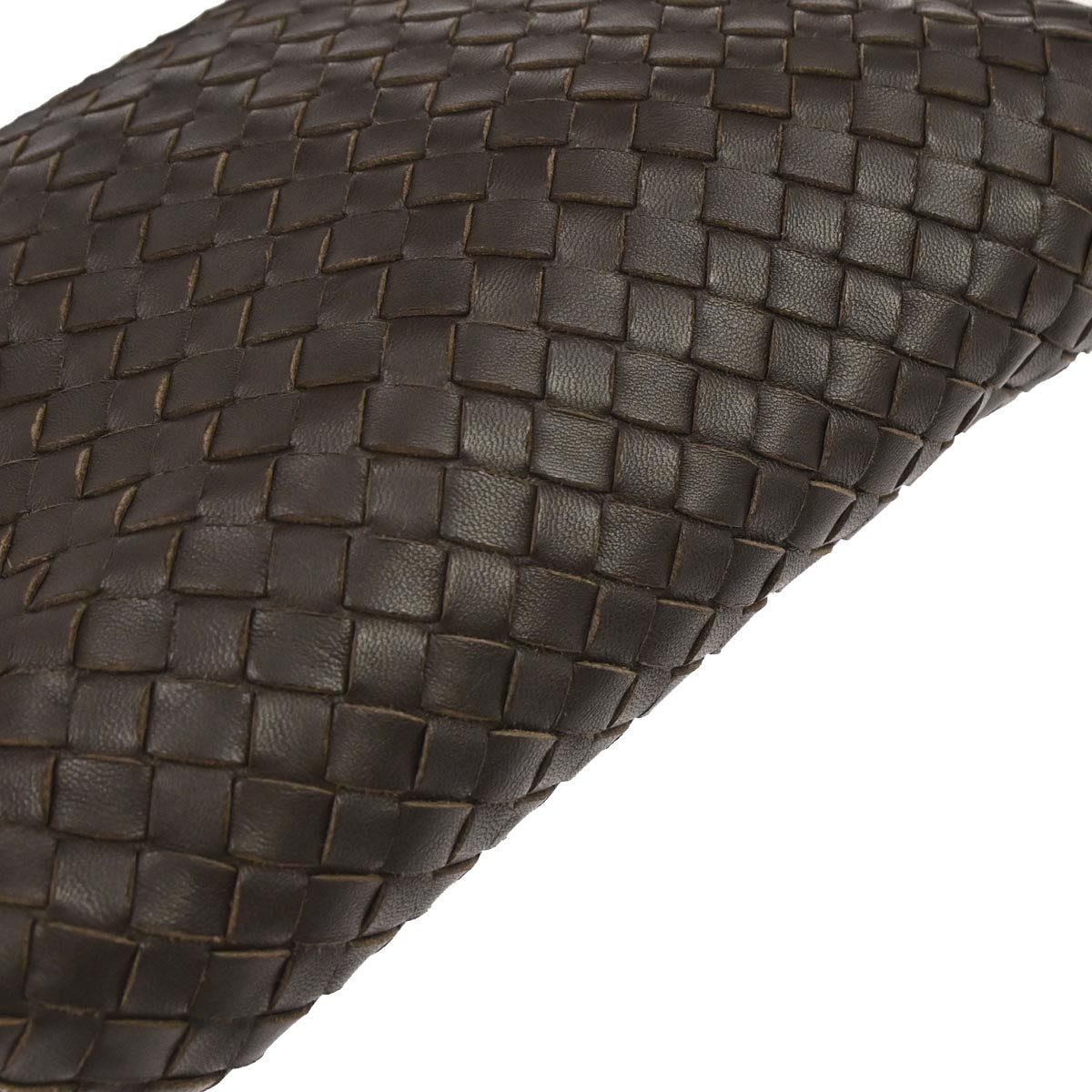 Bottega Veneta Brown Lambskin Intrecciato Shoulder Bag