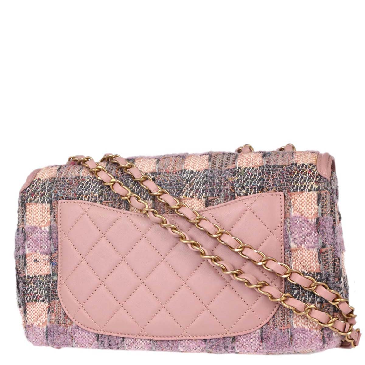 Chanel 2019 Pink Tweed Filigree Flap Bag Shoulder Bag