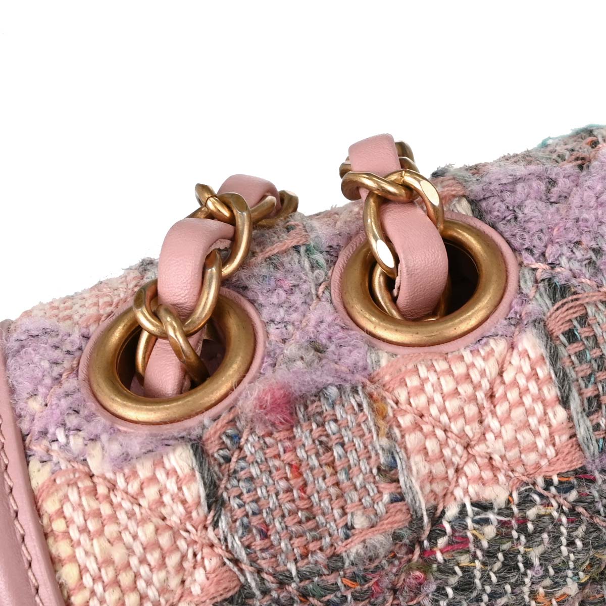 Chanel 2019 Pink Tweed Filigree Flap Bag Shoulder Bag