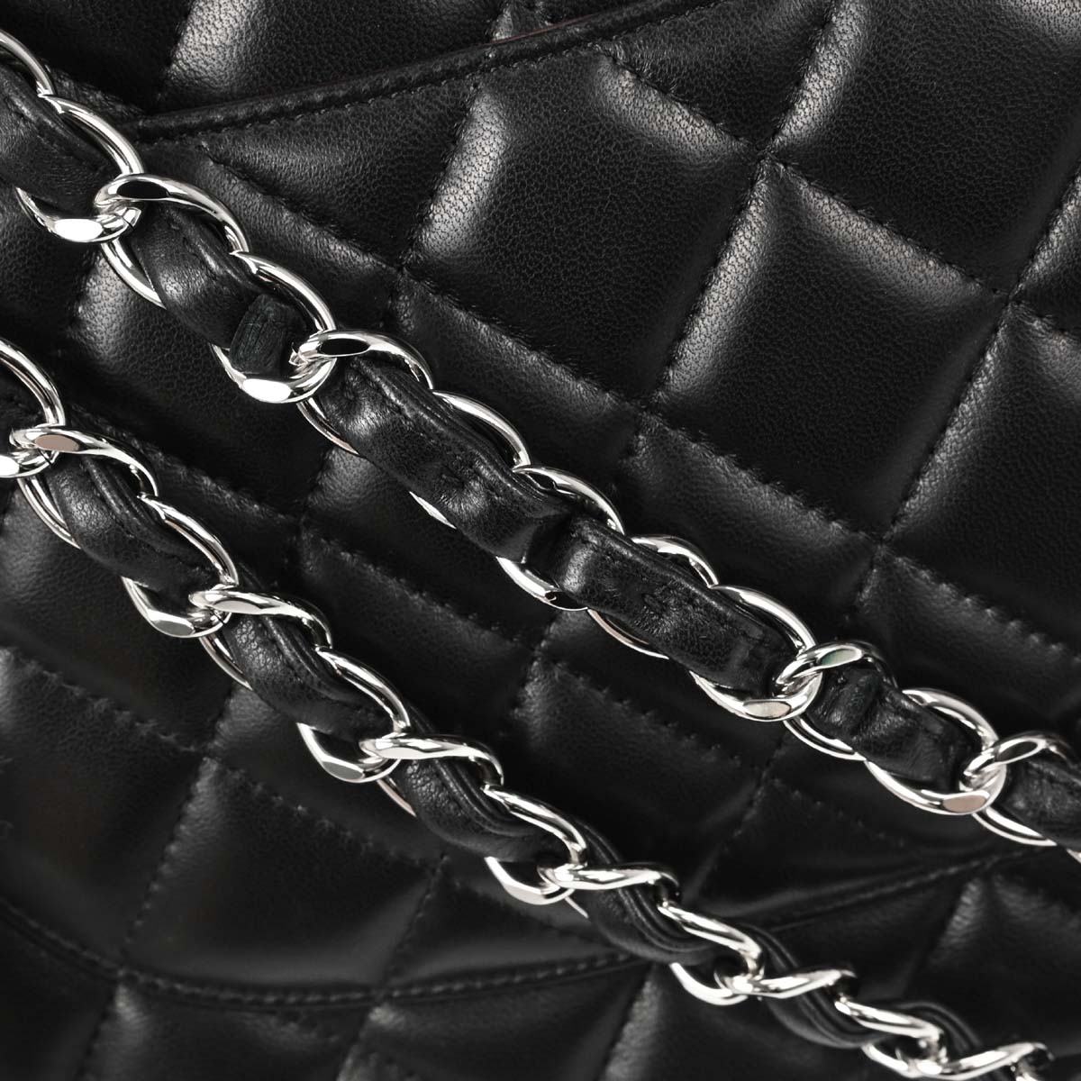 Chanel Black Lambskin Jumbo Classic Double Flap Shoulder Bag