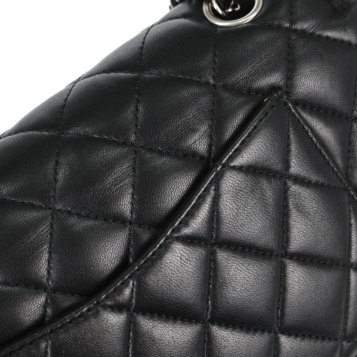 Chanel 2015-2016 Black Lambskin Medium Classic Double Flap Shoulder Bag