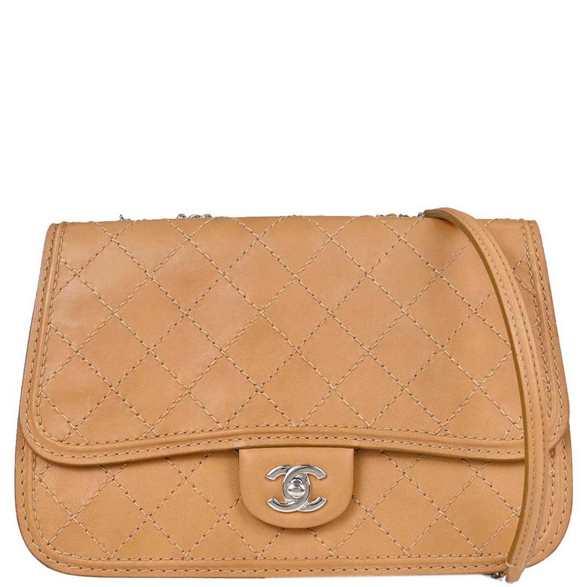 Chanel 2012-2013 Brown Calfskin Wild Stitch Shoulder Bag