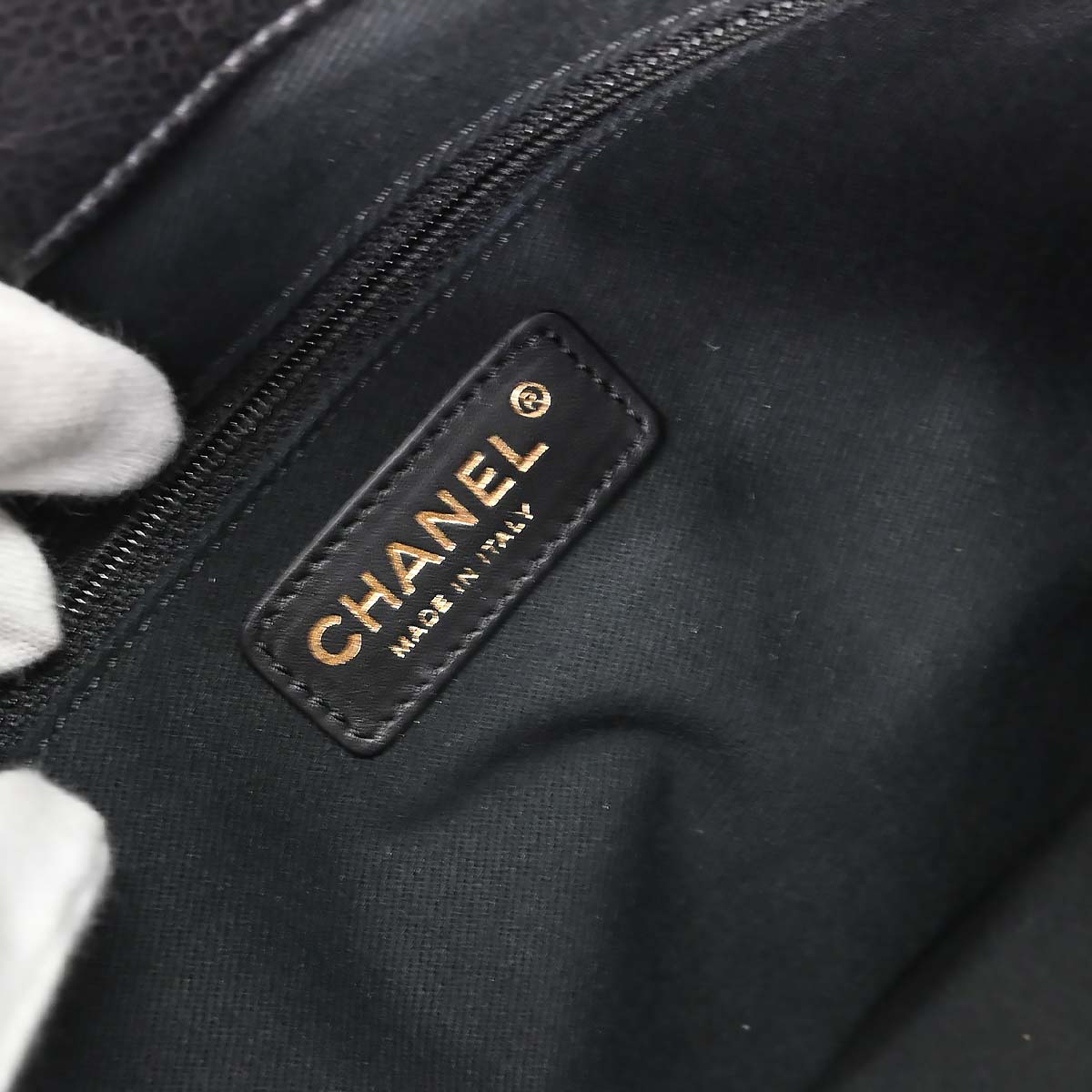 Chanel Black Caviar Skin Timeless Shopping Tote Chain Handbag
