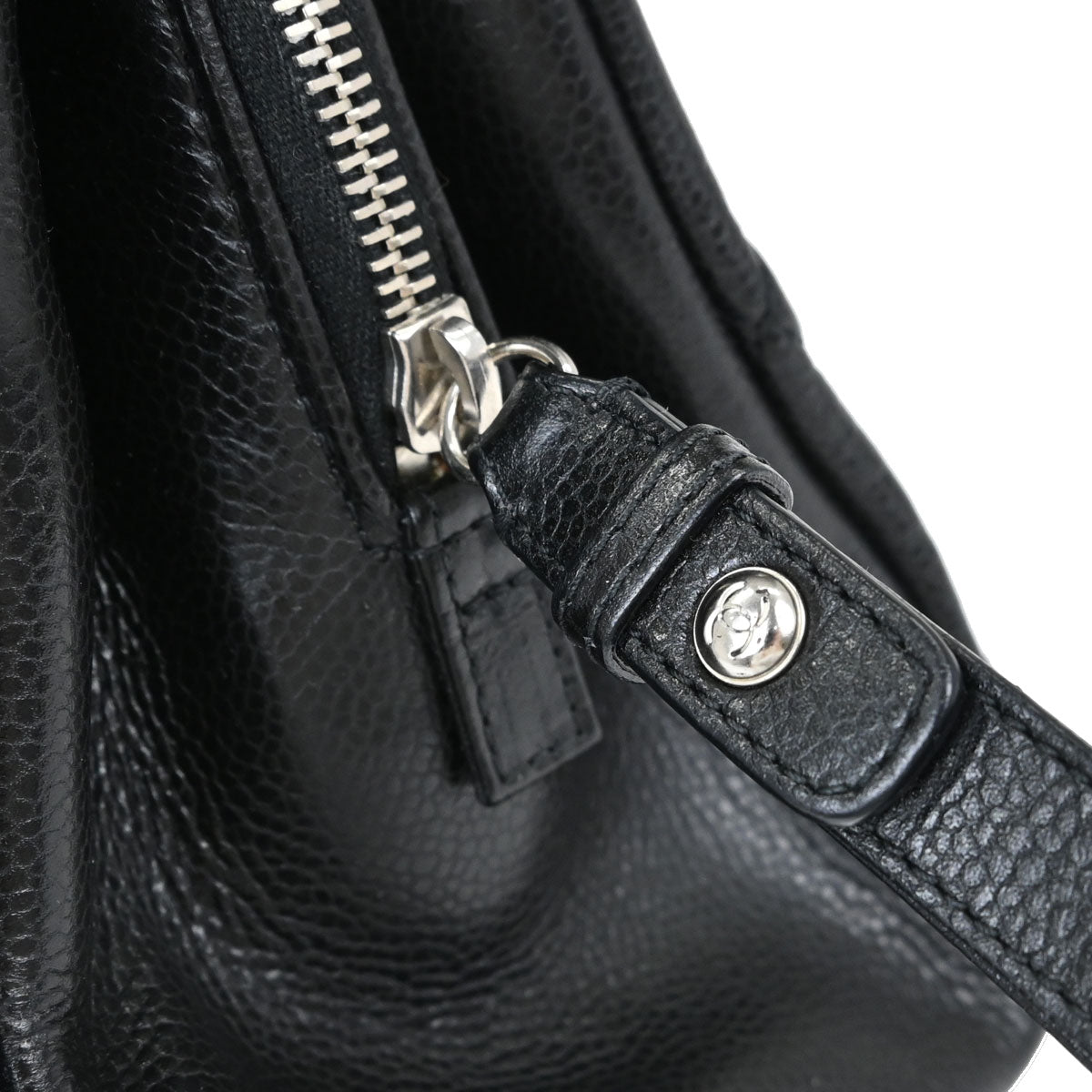 Chanel Black Caviar Skin Timeless Tote Bag