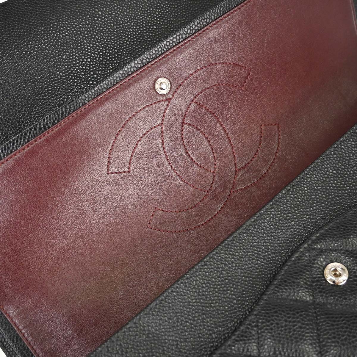 Chanel 2013-2014 Black Caviar Skin Maxi Classic Double Flap Shoulder Bag