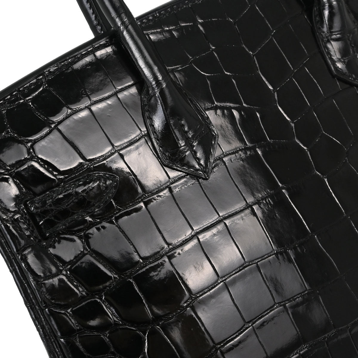Hermes * Black Niloticus Birkin 30 Handbag