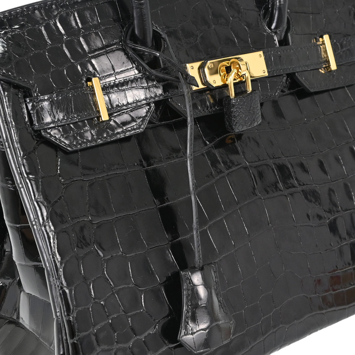 Hermes * Black Niloticus Birkin 30 Handbag