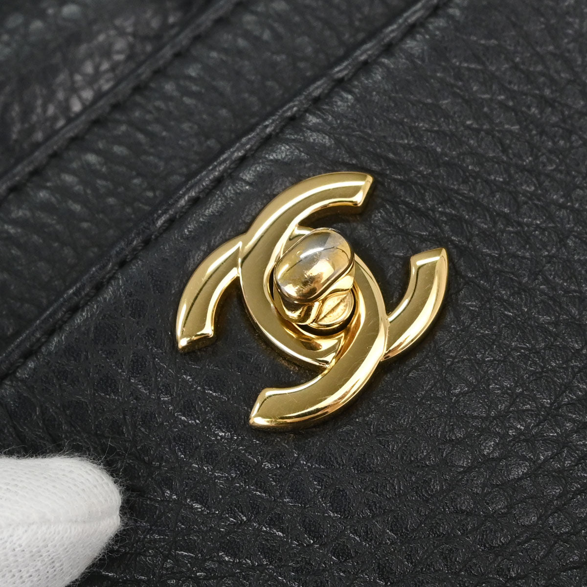 Chanel 2014 Black Deerskin Executive Cerf 2way Shoulder Tote Bag