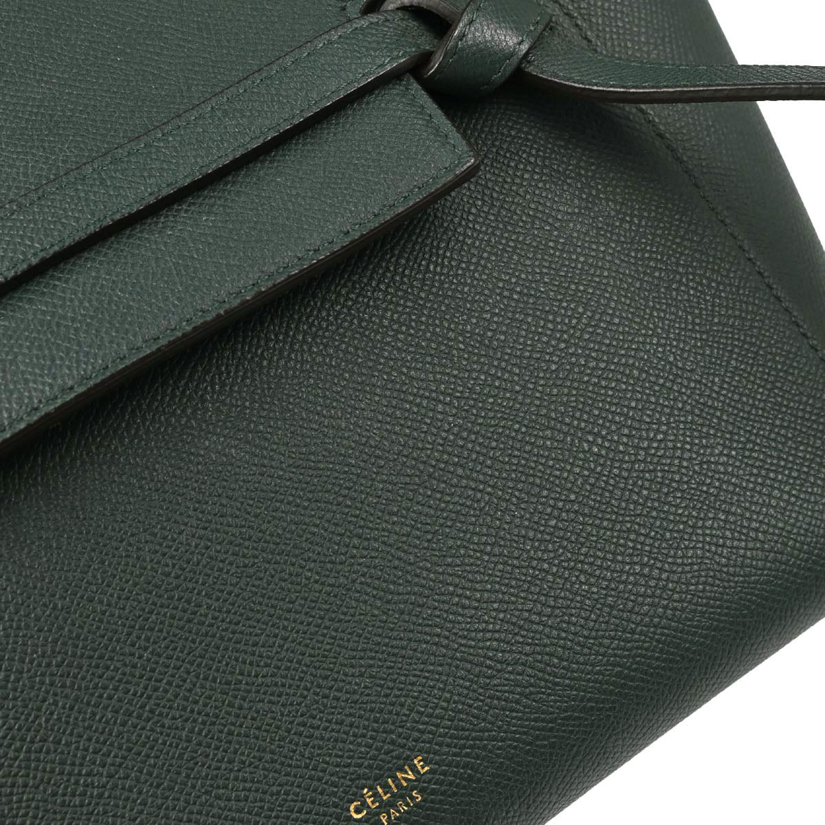 Celine Green Leather Belt Bag Micro 2way Handbag