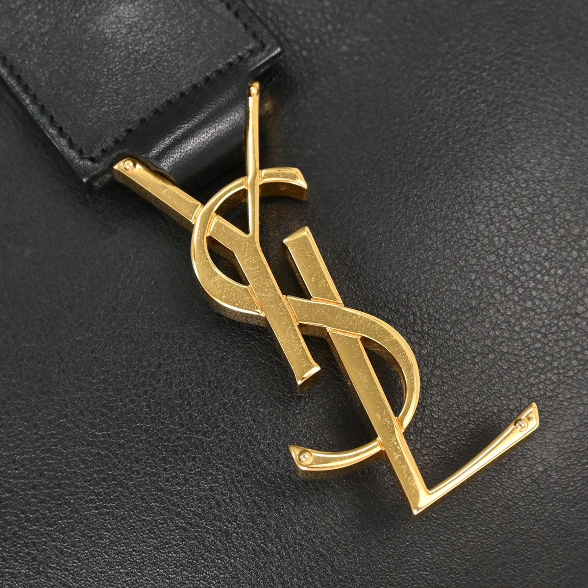Saint Laurent Black Calfskin Baby Cabas 2way Shoulder Handbag