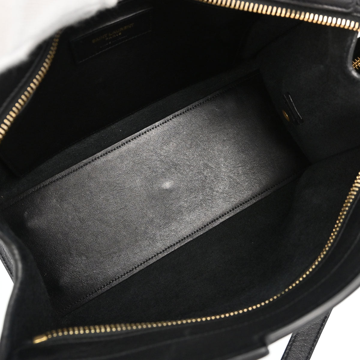 Saint Laurent Black Calfskin Baby Cabas 2way Shoulder Handbag