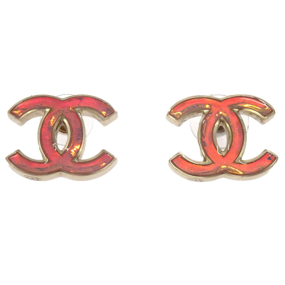 Chanel Pierced Earrings CC Gold B14K